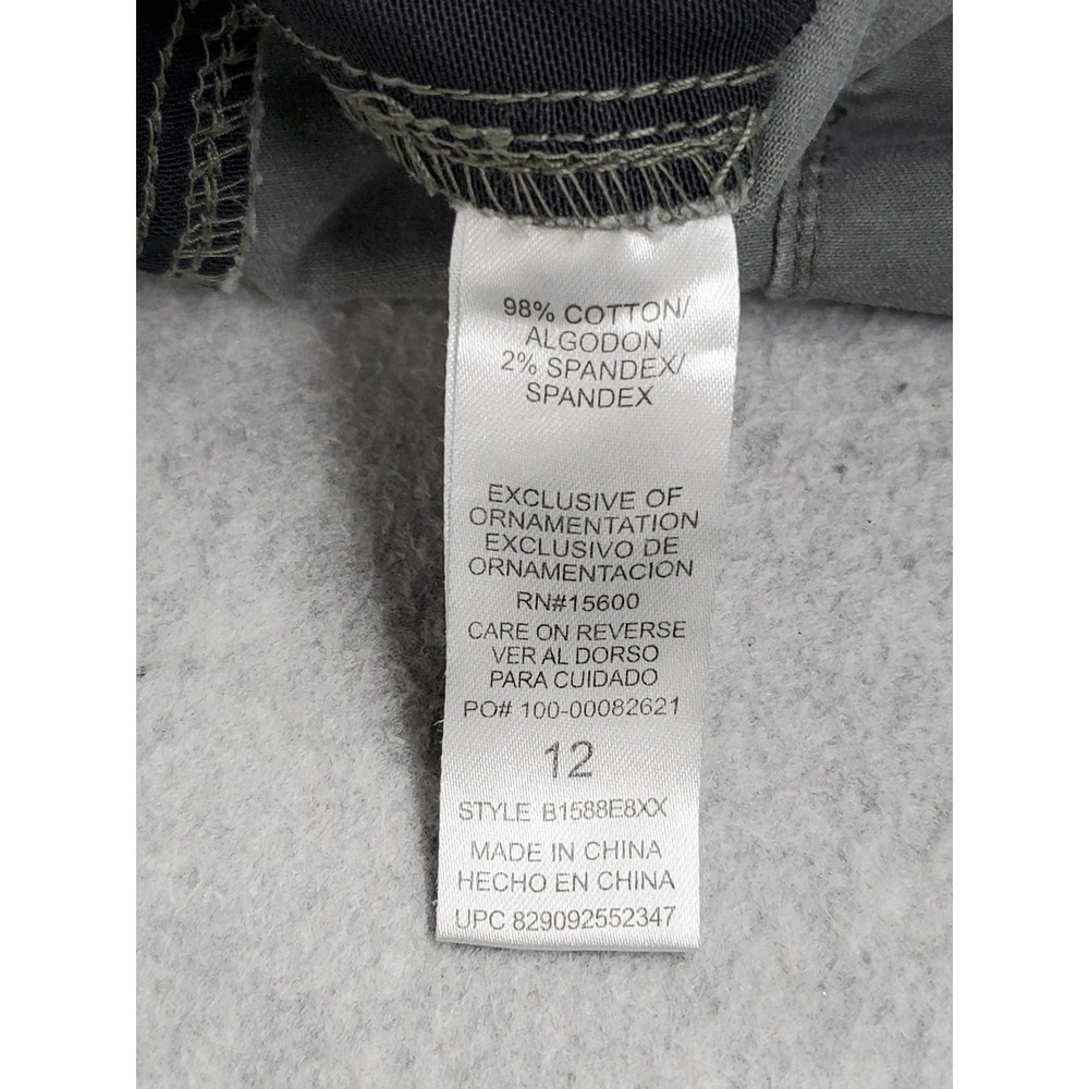 Democracy Women Pants 12 Gray Cargo Twill Button Zipper Slim 24" Inseam - Picture 4 of 15